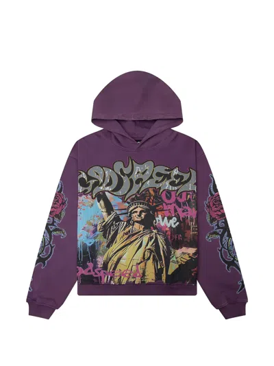 Godspeed Vandal Graphic-print Hoodie In Purple