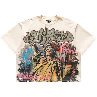 Pre-owned Godspeed Vandal Tee 'bone' | Cream | Men's Size L In White