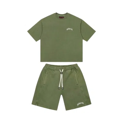Pre-owned Godspeed Vital Shorts Set 'olive Washed' | Green | Men's Size S