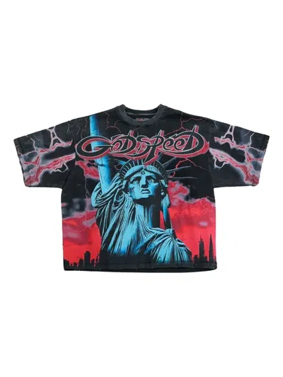 Godspeed Voltage Statue-print T-shirt In Black