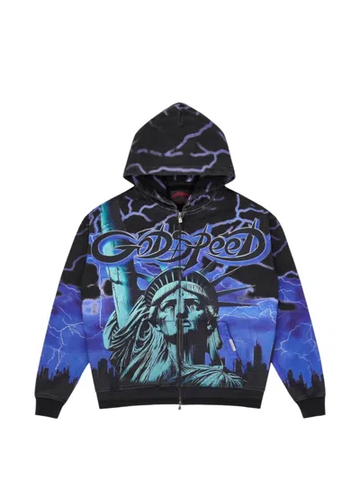Godspeed Voltage Zip Hoodie In Blue