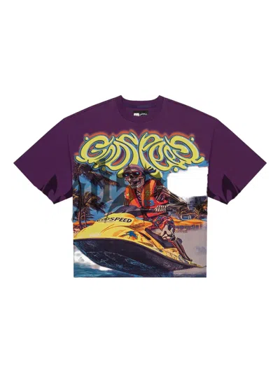 Godspeed Wave Runner Graphic-detaill T-shirt In Purple