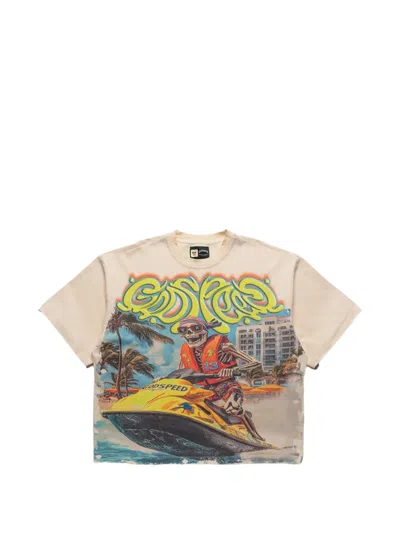 Godspeed Wave Runner Graphic-print T-shirt In Neutrals