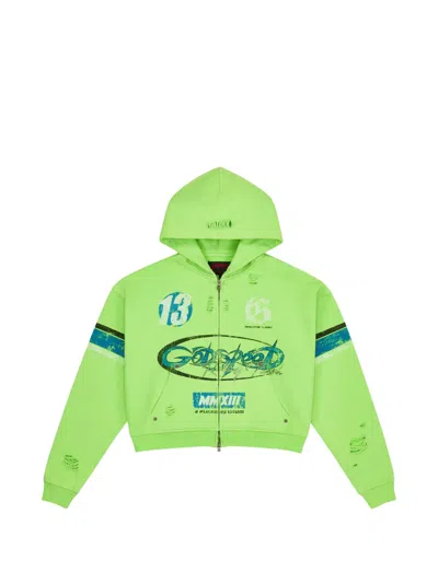 Godspeed Zip Hooded Sweatshirt In Green