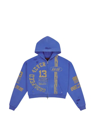 Godspeed Zip Roadster Hoodie In Blue