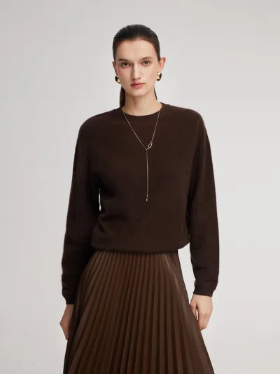 Goelia 100% Brushed Wool Crew Neck Women Sweater In Multi