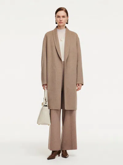 Goelia 100% Cashmere Double-faced Women Coat In Brown