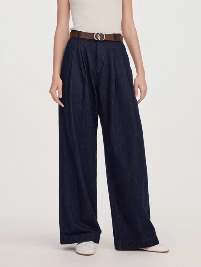 Goelia 100% Cotton Denim Wide Leg Women Jeans With Go Letter Belt In Animal Print