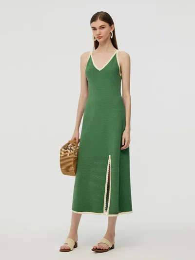 Goelia 100% Cotton Slit Women Strap Maxi Dress In Multi
