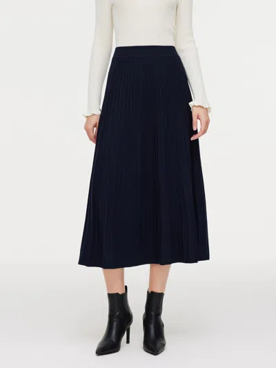 Goelia 100% Wool A-line Women Knit Skirt In Blue