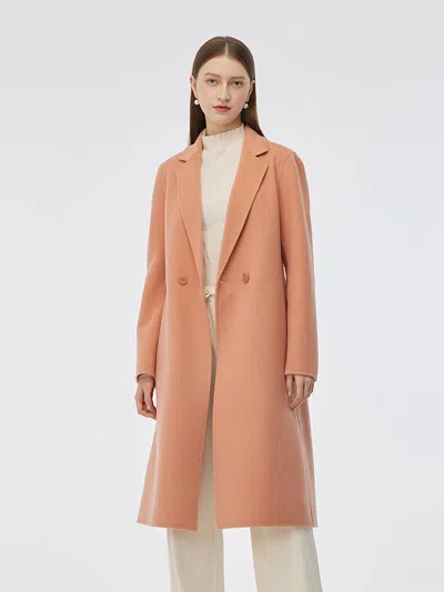 Goelia 100% Wool Double-faced Back Slit Women Overcoat In Animal Print