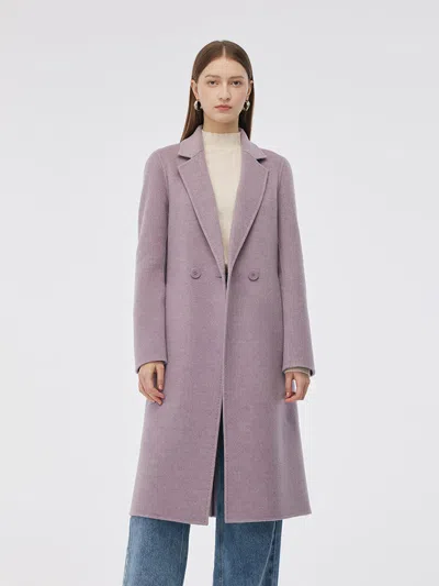 Goelia 100% Wool Double-faced Slim Fit Women Overcoat In Animal Print