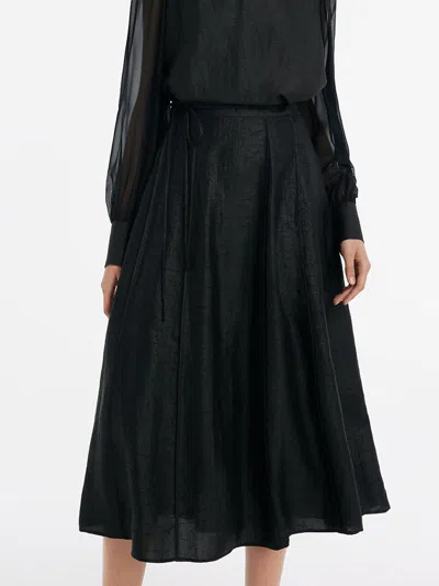 Goelia 18 Momme Xiang Yun Silk Women Skirt In Black