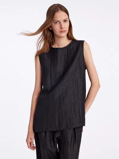 Goelia 18 Momme Xiang Yun Silk Women Tank Top In Black