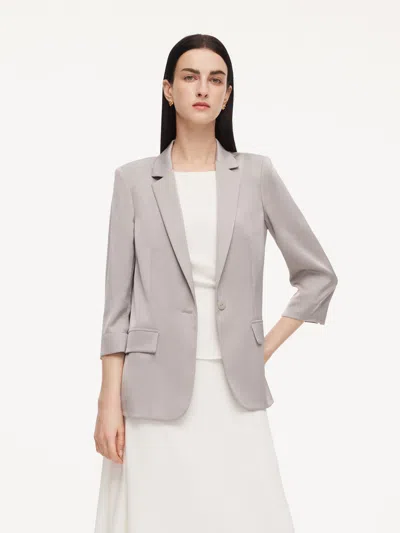 Goelia 22mm Mulberry Silk Women Blazer In Gray