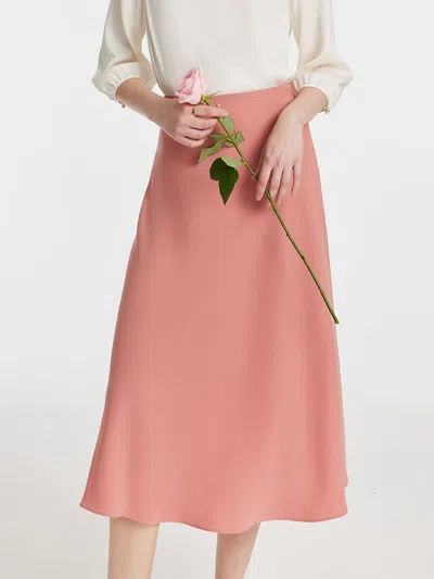 Goelia Acetate A-line High-waisted Women Half Skirt In Pink