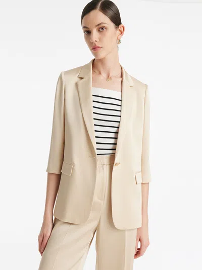 Goelia Acetate One Button Women Blazer In Brown