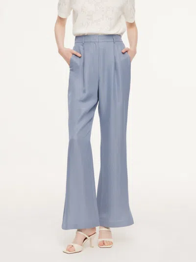 Goelia Acetate Tencel Linen Blend Women Suit Pants In Blue