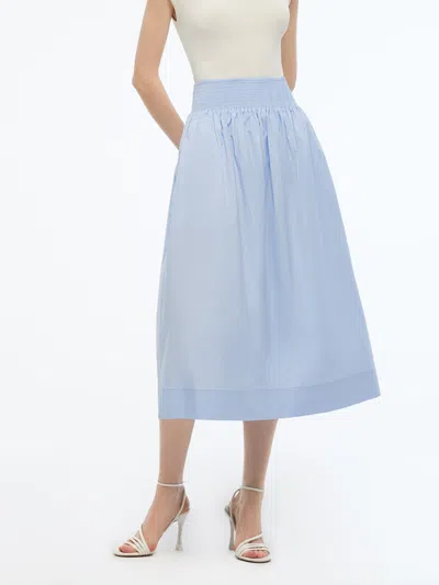 Goelia A-line Smocked Waist Women Skirt In Blue