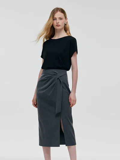 Goelia Black Acetate Top And Skirt Two-piece Set
