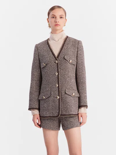 Goelia Brown Wool Single-breasted Women Jacket