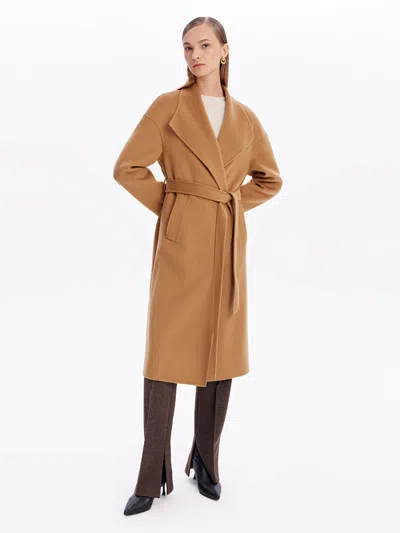 Goelia Cashmere Double-faced Lapel Women Coat In Brown
