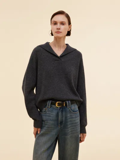 Goelia Cashmere Wool Blend Women Sweater In Black