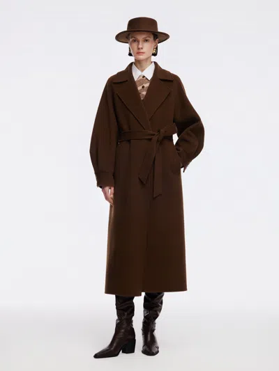 Goelia Cashmere Wool Double-faced Women Wrap Overcoat In Multi