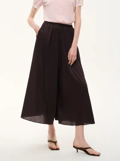 Goelia Cotton Blend A-line Women Culottes In Brown