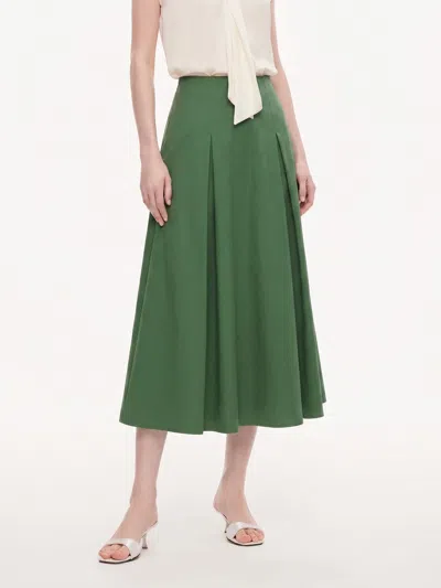 Goelia Cotton Blend A-line Women Skirt In Green