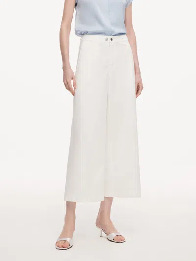 Goelia Denim Adjustable Waist Women Ankle-length Jeans In White