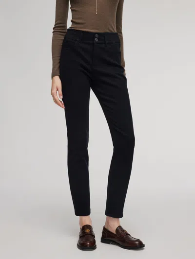 Goelia Denim Fleece Lined Women Skinny Jeans In Black