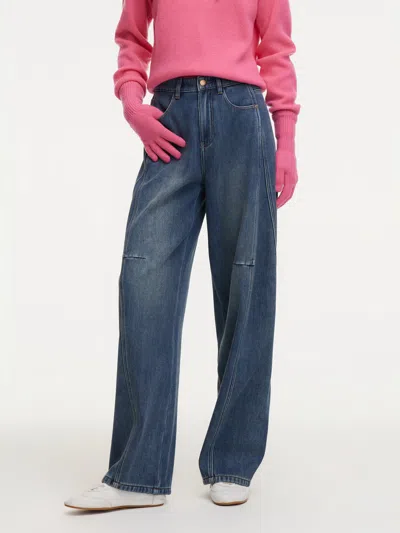 Goelia Denim Fleece Lined Women Tapered Jeans In Blue