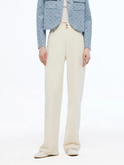 Goelia Denim High Waisted Women Loose Fit Straight Jeans In Neutral