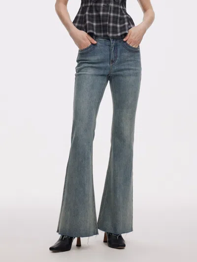 Goelia Denim High-waisted Women Flared Jeans In Blue