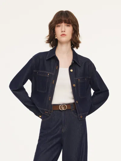 Goelia Denim Single-breasted Women Jacket In Blue