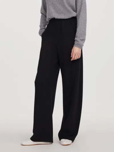 Goelia Elastic Waist Women Curved Leg Pants In Black