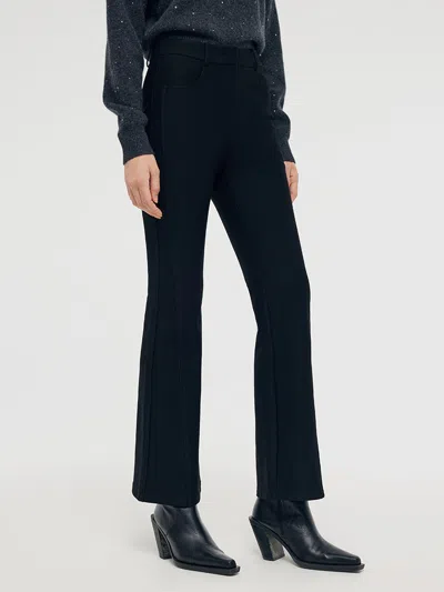 Goelia Fleece Lined Micro-flared Ankle Length Women Pants In Animal Print