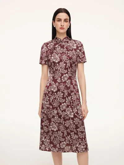 Goelia Floral Print Women Qipao Maxi Dress In Multi