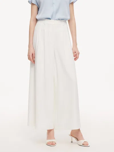 Goelia Four-way Stretch Relaxed Ankle Length Women Pants In White