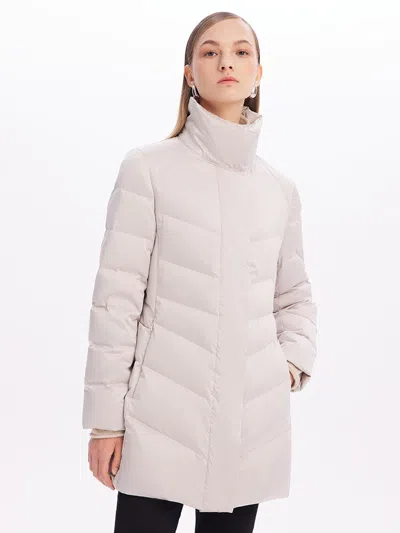 Goelia Fox Fur Collar Goose Down Garment In Neutral