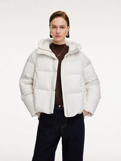 Goelia Hooded Zip-up Goose Down Jacket In White
