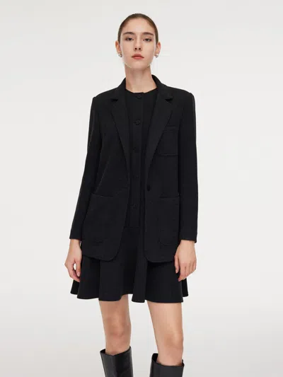 Goelia Knit Blazer And Sleeveless Mini Dress Two-piece Set In Black