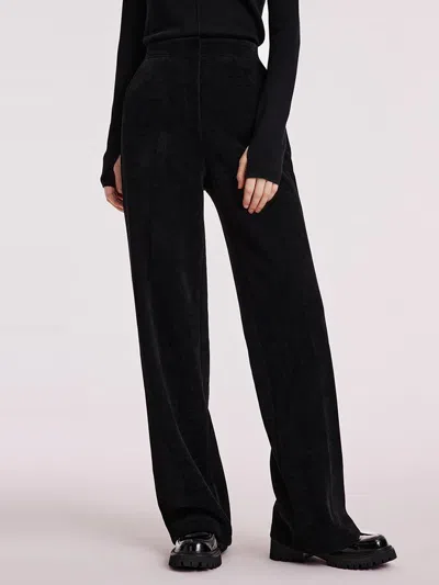 Goelia Knit Straight Full Length Pants In Black