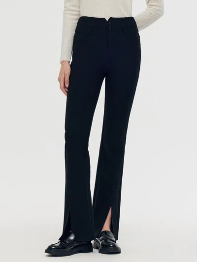 Goelia Knitted Slit Flared Women Pants In Multi