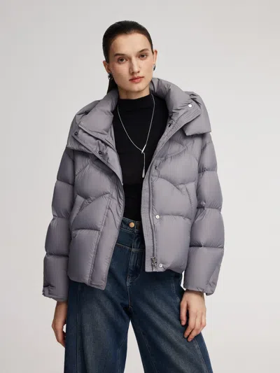 Goelia Lightweight Windproof Hooded Goose Down Jacket In Gray