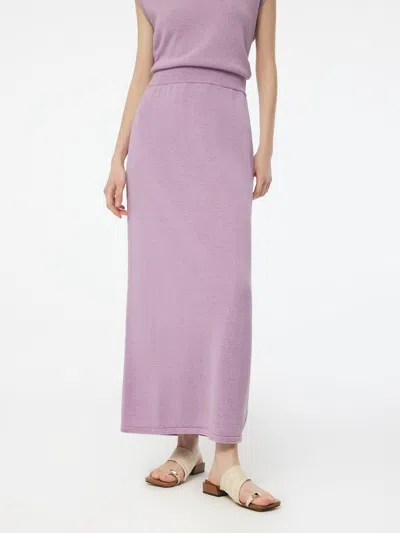 Goelia Linen Cotton Blend Women Knit Skirt In Purple