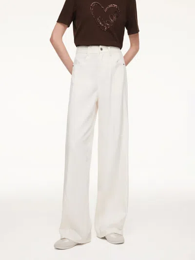 Goelia Lyocell Cotton Blend Denim Women Curved-leg Jeans In White