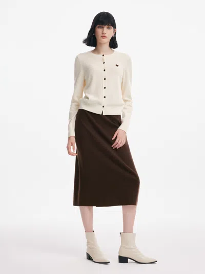 Goelia Lyocell Wool Blend Cardigan And Skirt Two-piece Set In Yellow