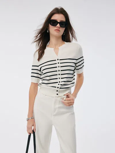 Goelia Lyocell-blend Women Short Sleeve Cardigan In Multi